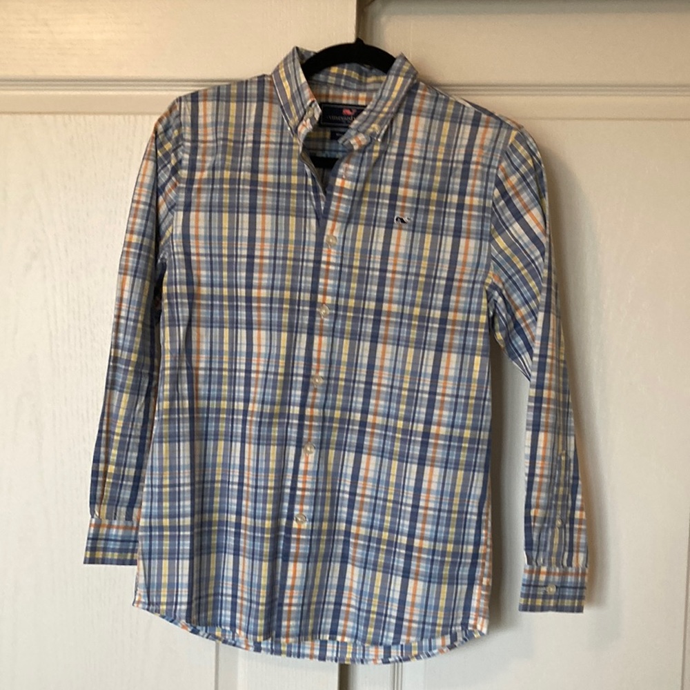 NWT Boy’s Vineyard Vines Plaid Long Sleeve Shirt Size Medium (10-12)